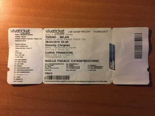 Biglietto stadio ticket - stadio,