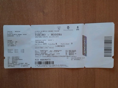 Biglietto ticket calcio - biglietto,