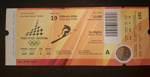 Biglietto ticket olimpiadi - biglietto,