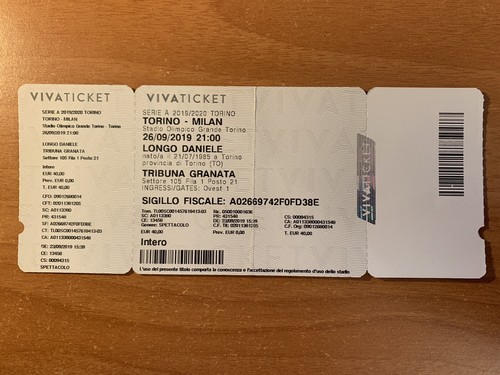 Biglietto stadio ticket - biglietto,