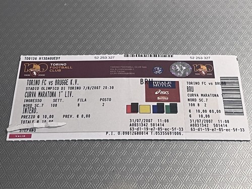 Torino brugge football ticket - football,