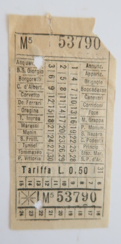 Ticket stub massarani - ticket, s.a.g.